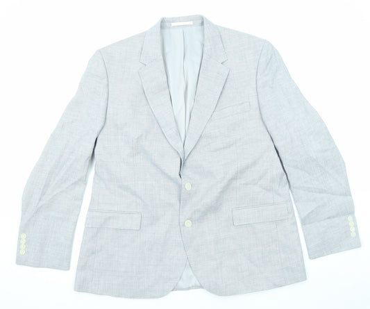 Marks and Spencer Mens Blue Polyester Jacket Suit Jacket Size 46 Regular