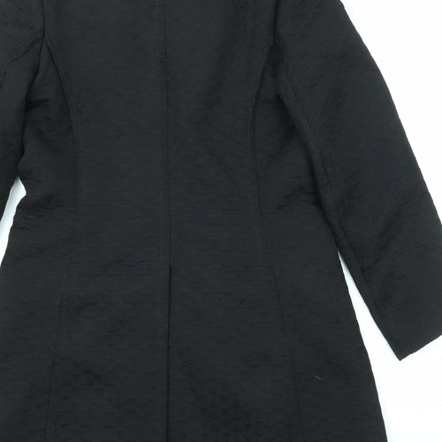 Max Studio Womens Black Overcoat Coat Size 12 Button