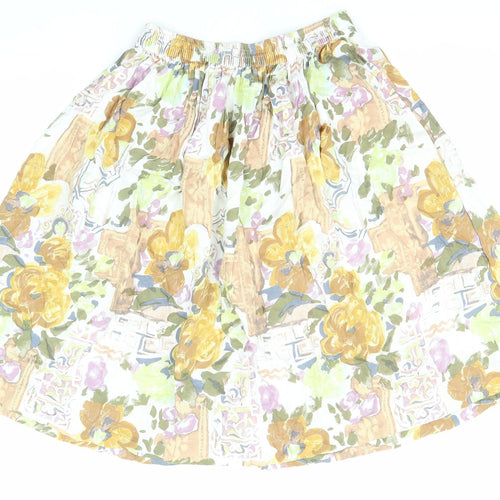 St Michael Womens Multicoloured Floral Viscose Tulip Skirt Size 14