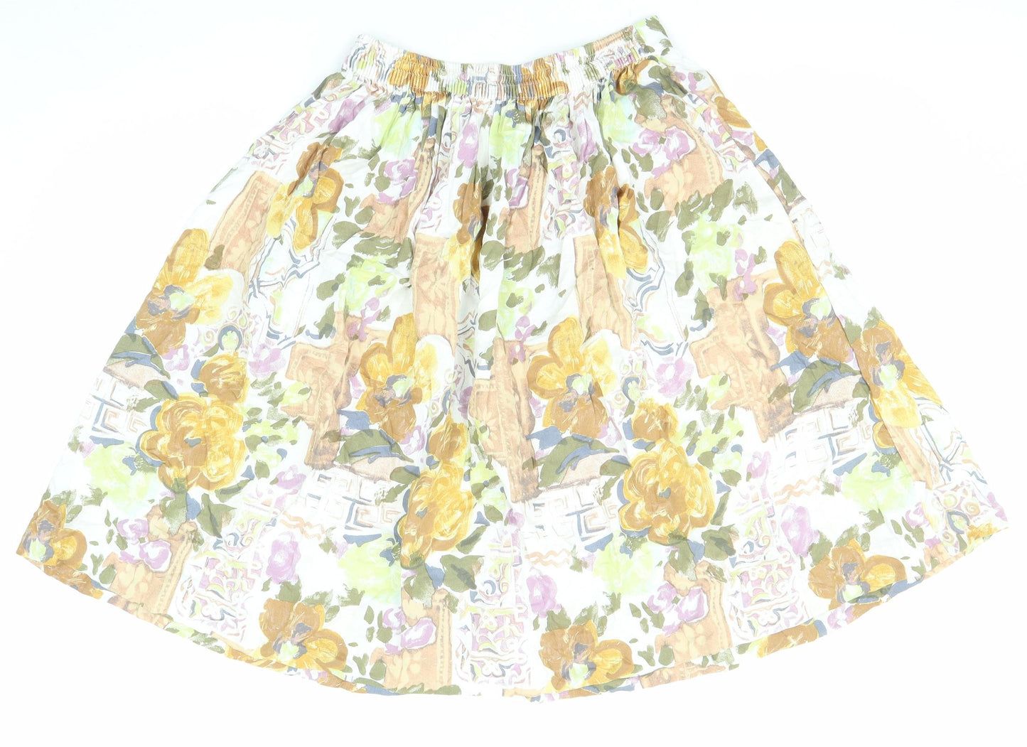 St Michael Womens Multicoloured Floral Viscose Tulip Skirt Size 14