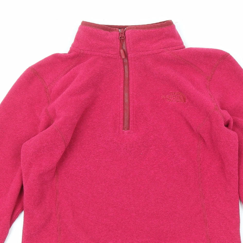 The North Face Womens Pink Polyester Pullover Sweatshirt Size XS Zip