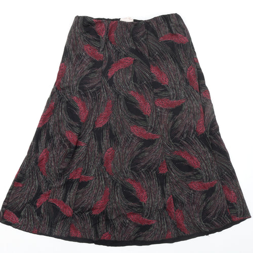 Anna Rose Womens Black Geometric Viscose Swing Skirt Size 10