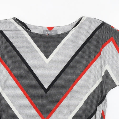 Principles Womens Multicoloured Geometric Polyester Basic T-Shirt Size 12 Round Neck
