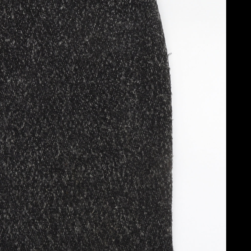 POMODORO Womens Black Polyester Straight & Pencil Skirt Size 14 Zip
