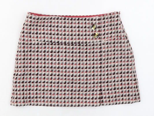 Ted Baker Womens Multicoloured Geometric Polyester Mini Skirt Size XS Zip