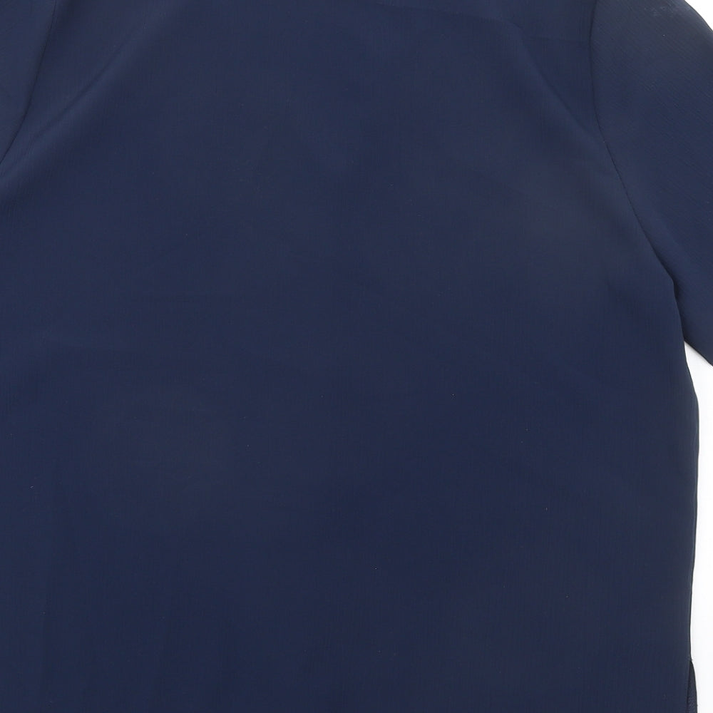Lauren Duvar Womens Blue Polyester Basic Button-Up Size 20 Collared