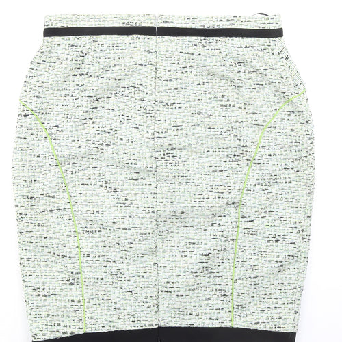 Whistles Womens Multicoloured Geometric Cotton Straight & Pencil Skirt Size 16 Zip
