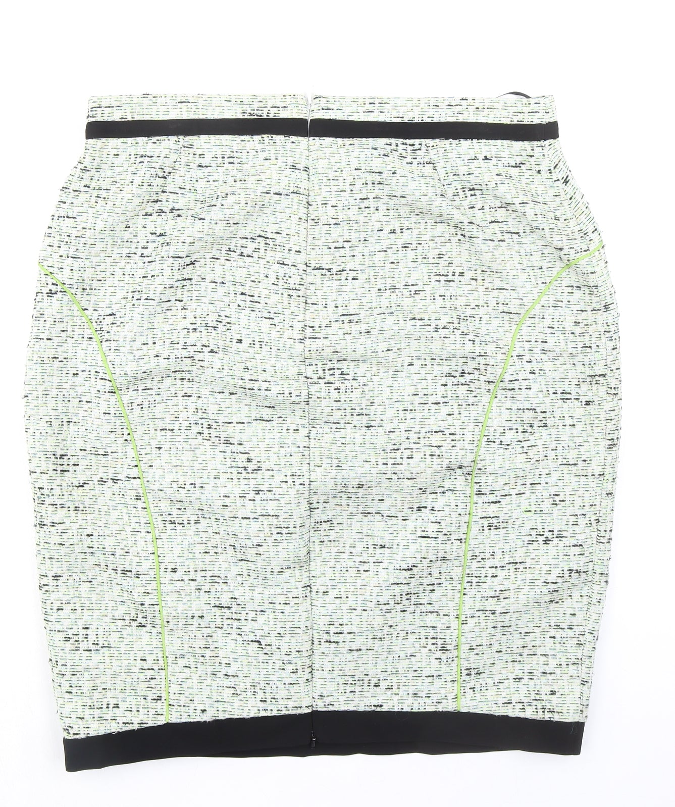 Whistles Womens Multicoloured Geometric Cotton Straight & Pencil Skirt Size 16 Zip