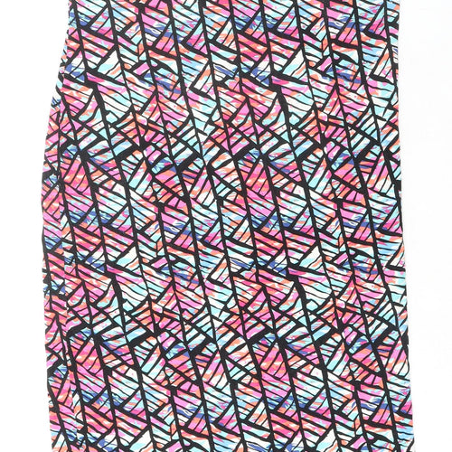 Very Womens Multicoloured Geometric Viscose Maxi Size 16 Scoop Neck Pullover