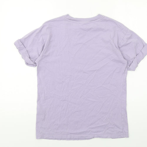 ASOS Womens Purple Cotton Basic T-Shirt Size 4 Crew Neck
