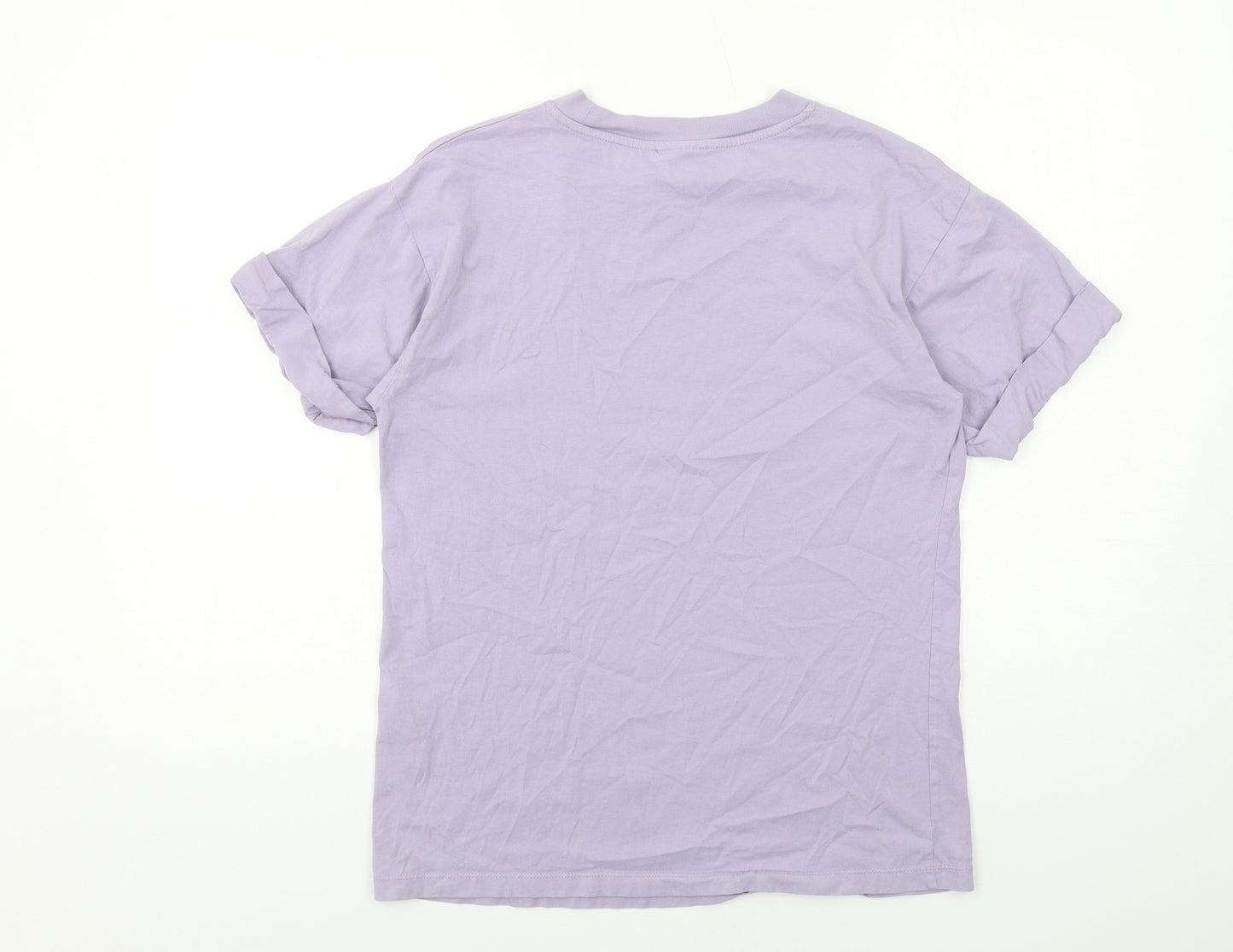 ASOS Womens Purple Cotton Basic T-Shirt Size 4 Crew Neck