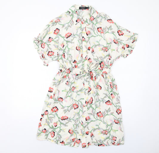 Soaked in Luxury Womens Multicoloured Floral Viscose Shirt Dress Size XS Collared Button