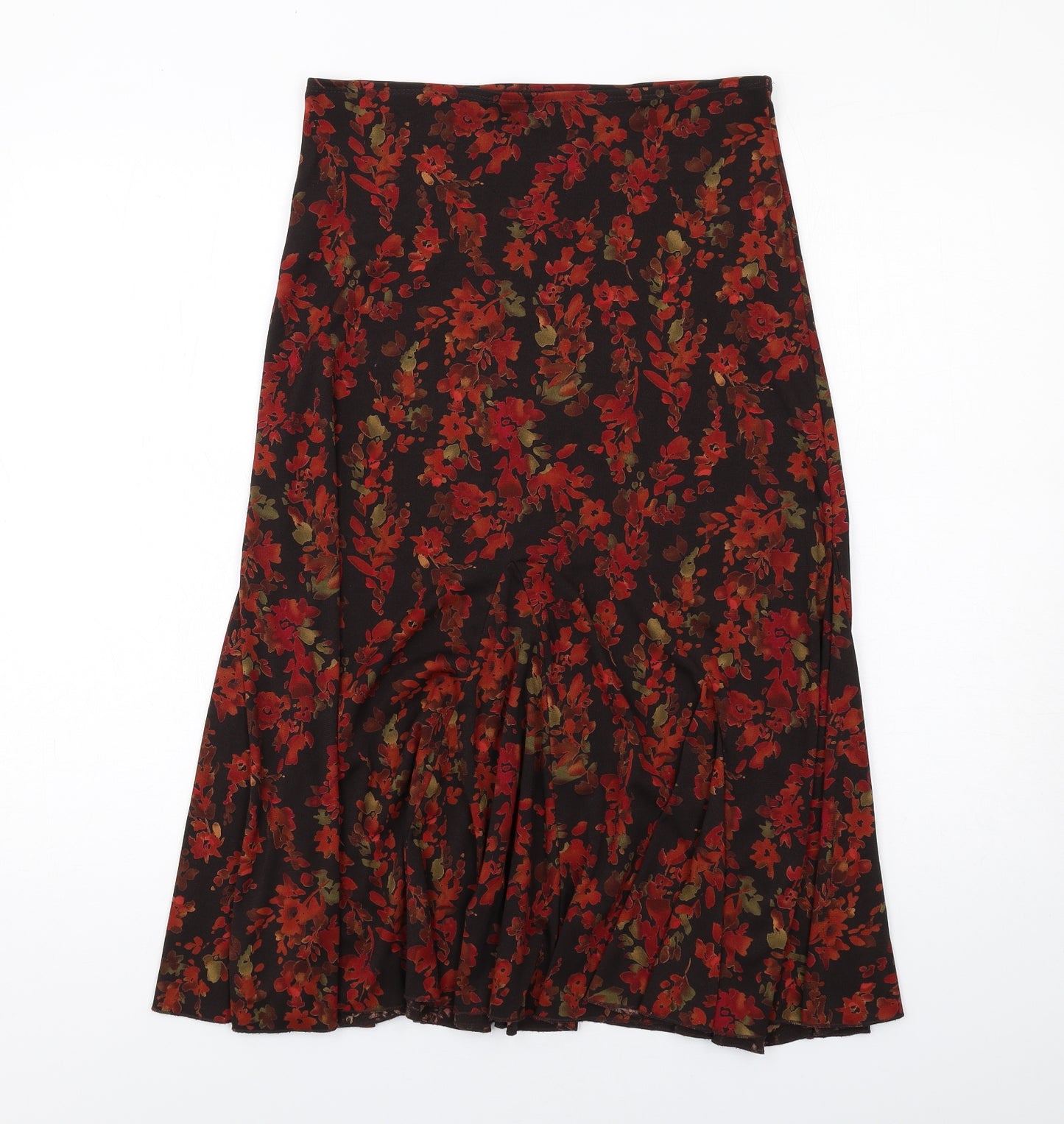Per Una Womens Multicoloured Floral Polyester Swing Skirt Size 8