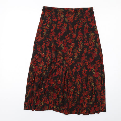 Per Una Womens Multicoloured Floral Polyester Swing Skirt Size 8