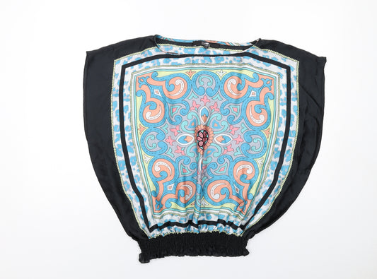 Julien Macdonald Womens Multicoloured Geometric Polyester Basic Blouse Size 14 Round Neck