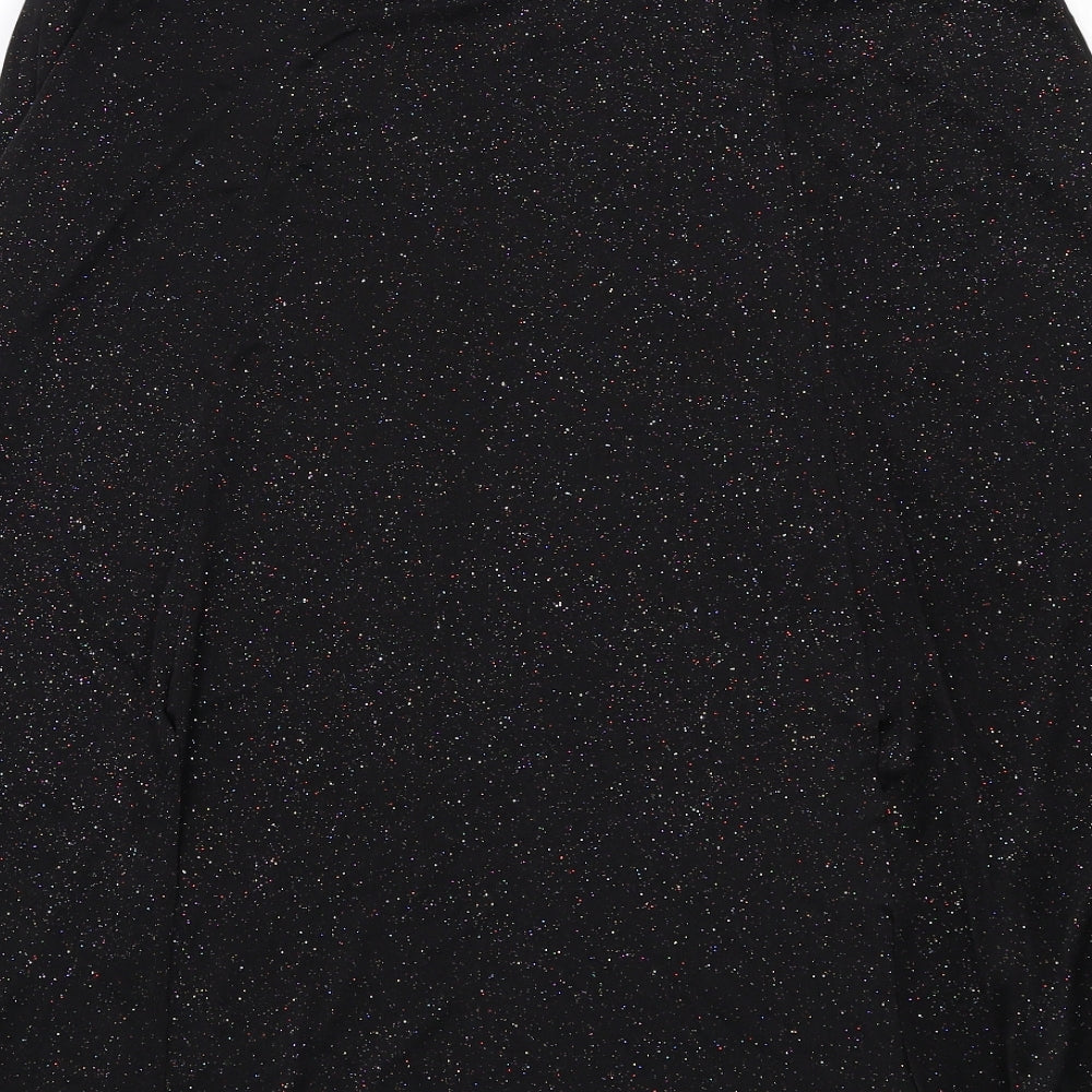 & Other Stories Womens Black Polyester Swing Skirt Size 12 Zip