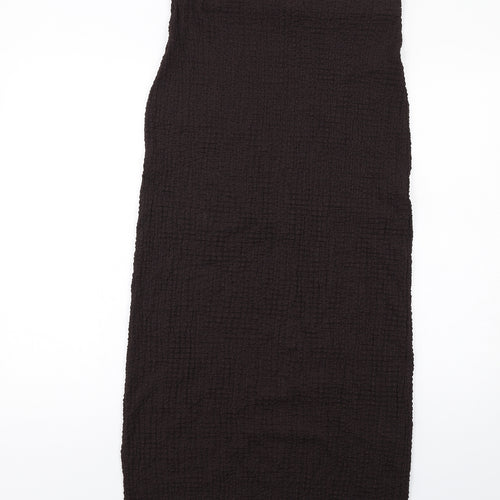Marks and Spencer Womens Brown Polyester Straight & Pencil Skirt Size 12