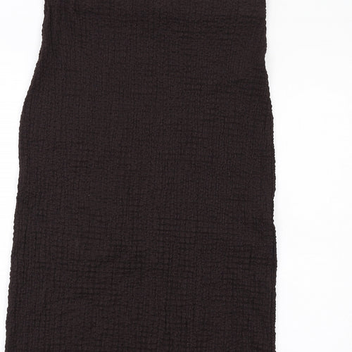 Marks and Spencer Womens Brown Polyester Straight & Pencil Skirt Size 12