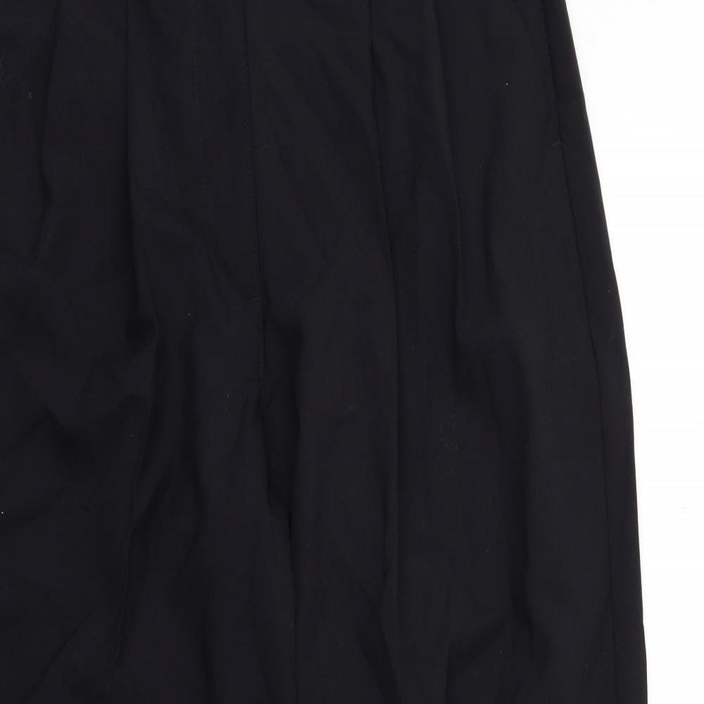 Marks and Spencer Womens Black Polyester Trousers Size 10 L28 in Regular Zip