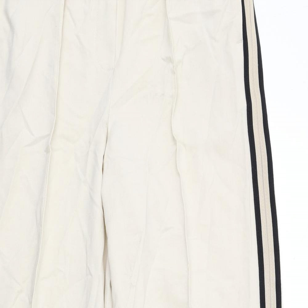 Marks and Spencer Womens Beige Polyester Jogger Trousers Size 10 L30 in Regular - Side Stripe Detail