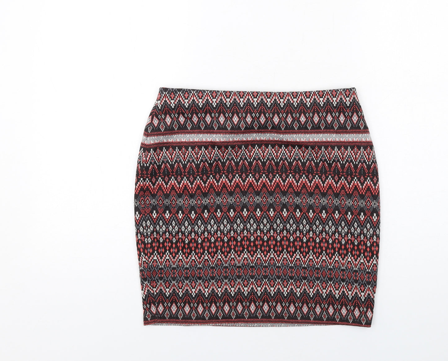New Look Womens Multicoloured Geometric Polyester Bandage Skirt Size 12