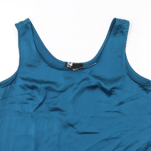 Friends Like These Womens Blue Polyester Basic Tank Size 8 Round Neck