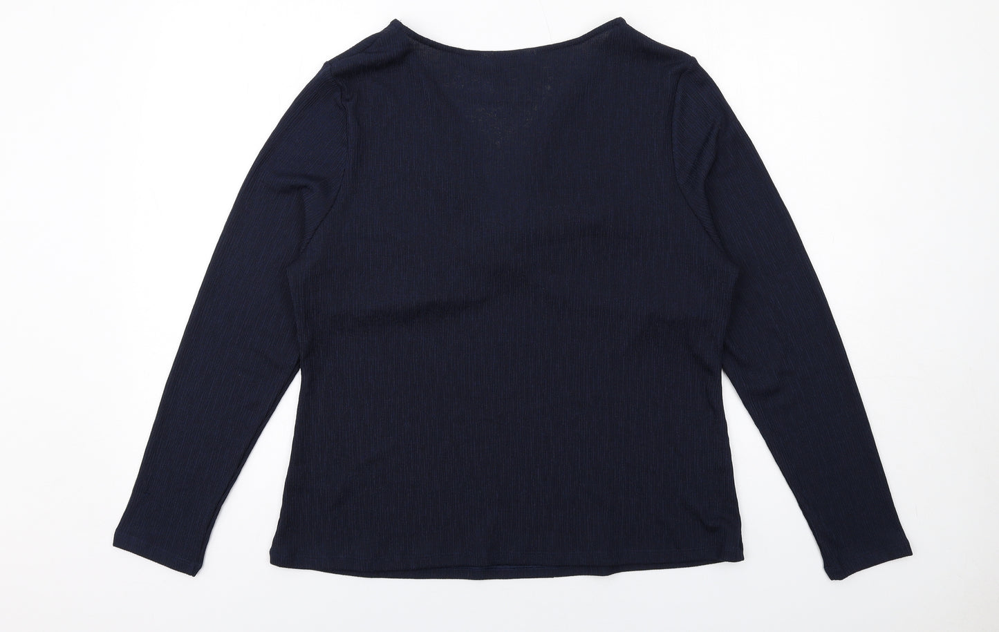 Marks and Spencer Womens Blue Polyester Basic T-Shirt Size 20 V-Neck