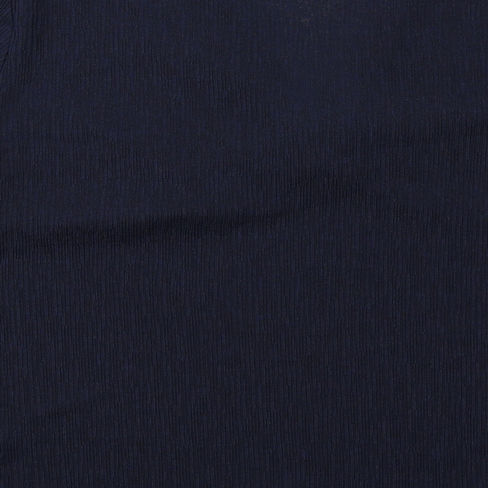 Marks and Spencer Womens Blue Polyester Basic T-Shirt Size 20 V-Neck