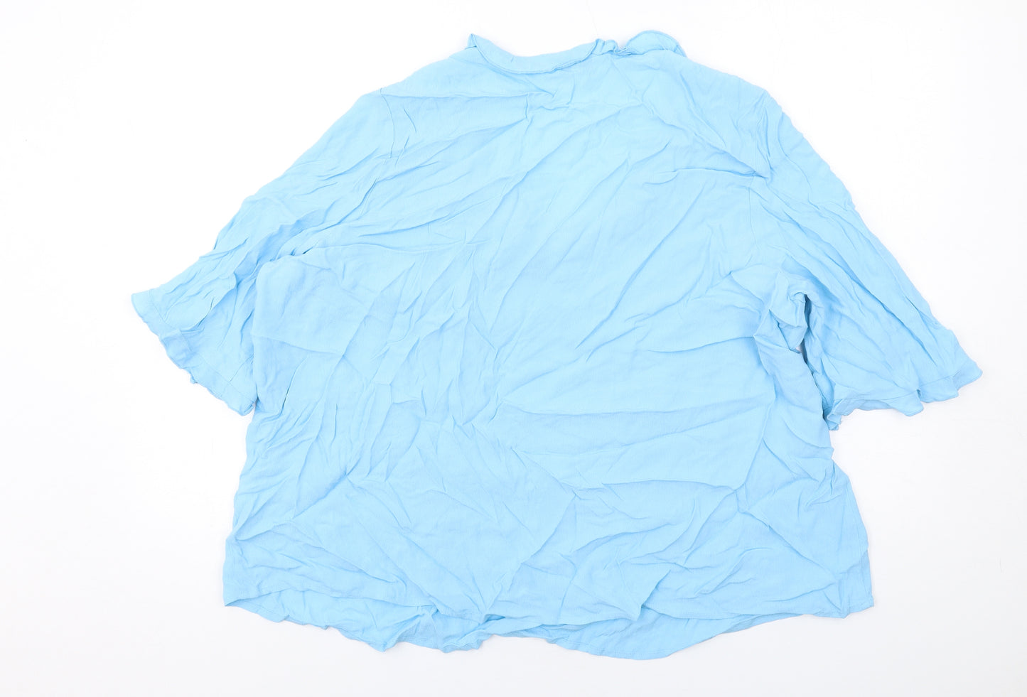 Marks and Spencer Womens Blue Viscose Basic Blouse Size 20 V-Neck