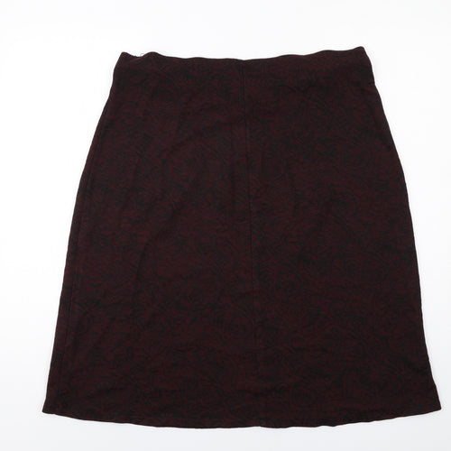 Bonmarché Womens Red Acrylic A-Line Skirt Size 18
