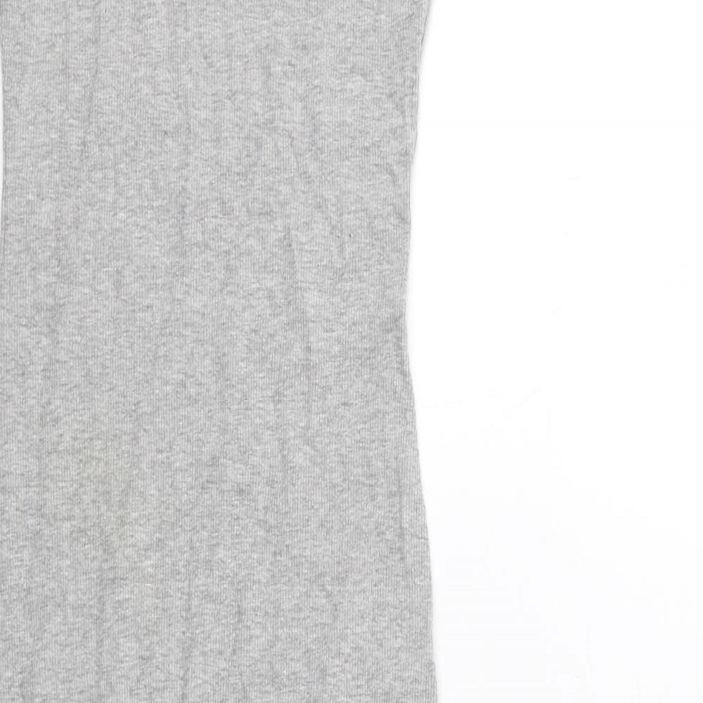 ASOS Womens Grey Cotton Maxi Size 6 Scoop Neck Pullover
