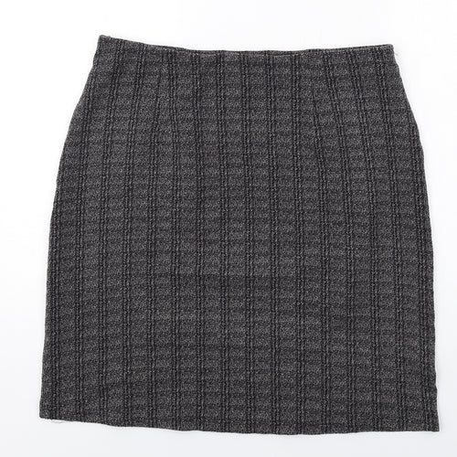 ES Design Womens Grey Geometric Acrylic A-Line Skirt Size 16