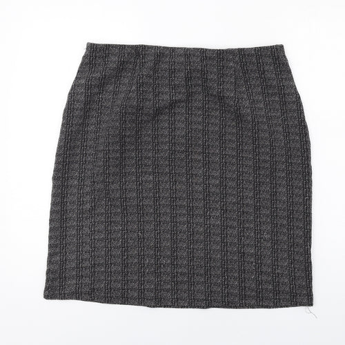 ES Design Womens Grey Geometric Acrylic A-Line Skirt Size 16