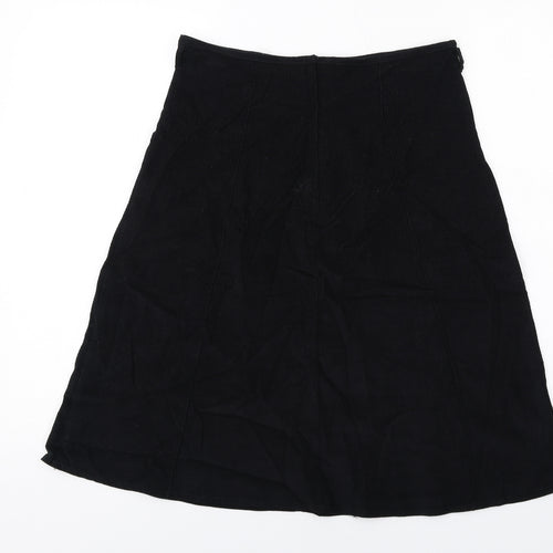 Loulabelle Womens Black Polyester Swing Skirt Size 10 Zip
