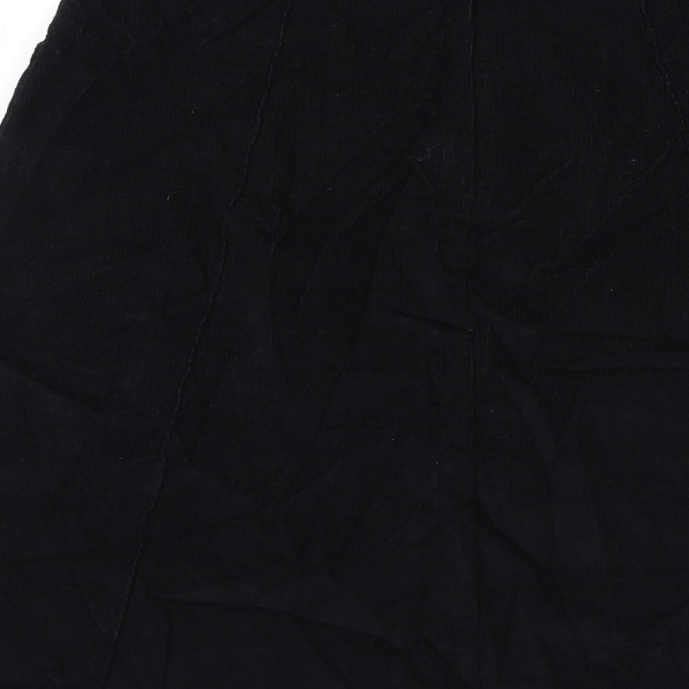 Loulabelle Womens Black Polyester Swing Skirt Size 10 Zip