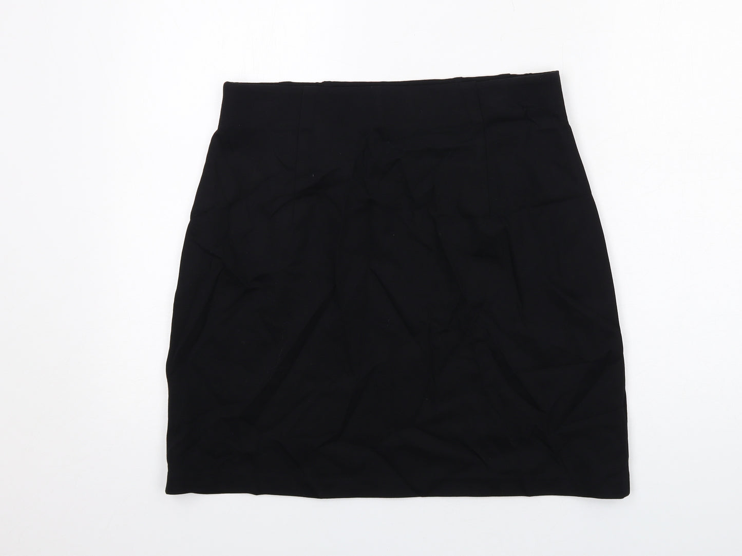 Marks and Spencer Womens Black Polyamide A-Line Skirt Size 14