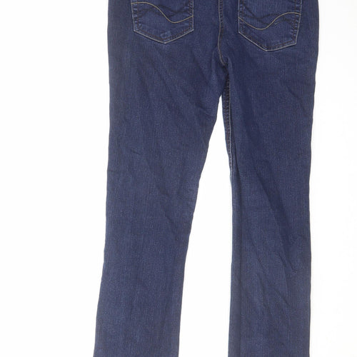 George Womens Blue Cotton Straight Jeans Size 10 L28 in Regular Zip