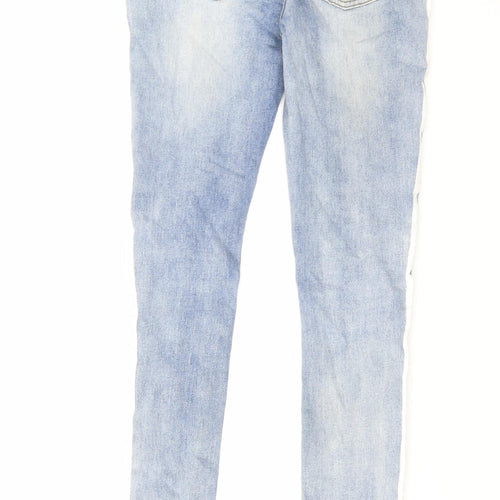 Boohoo Mens Blue Cotton Skinny Jeans Size 28 in L29 in Regular Zip