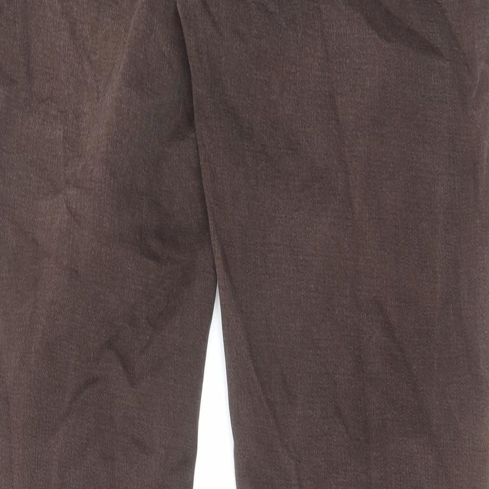 Levi's Womens Brown Cotton Straight Jeans Size 34 in L31 in Slim Zip - Raw Hem