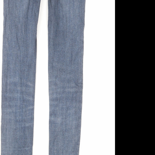 AllSaints Womens Blue Cotton Skinny Jeans Size 24 in L29 in Regular Zip