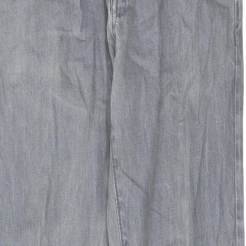 Jeff Banks Mens Grey Cotton Straight Jeans Size 30 in L32 in Regular Zip