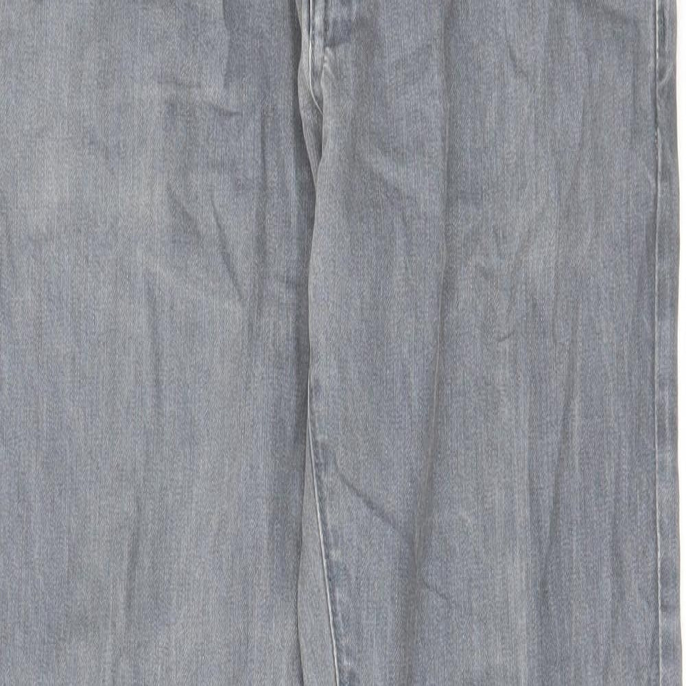 Jeff Banks Mens Grey Cotton Straight Jeans Size 30 in L32 in Regular Zip