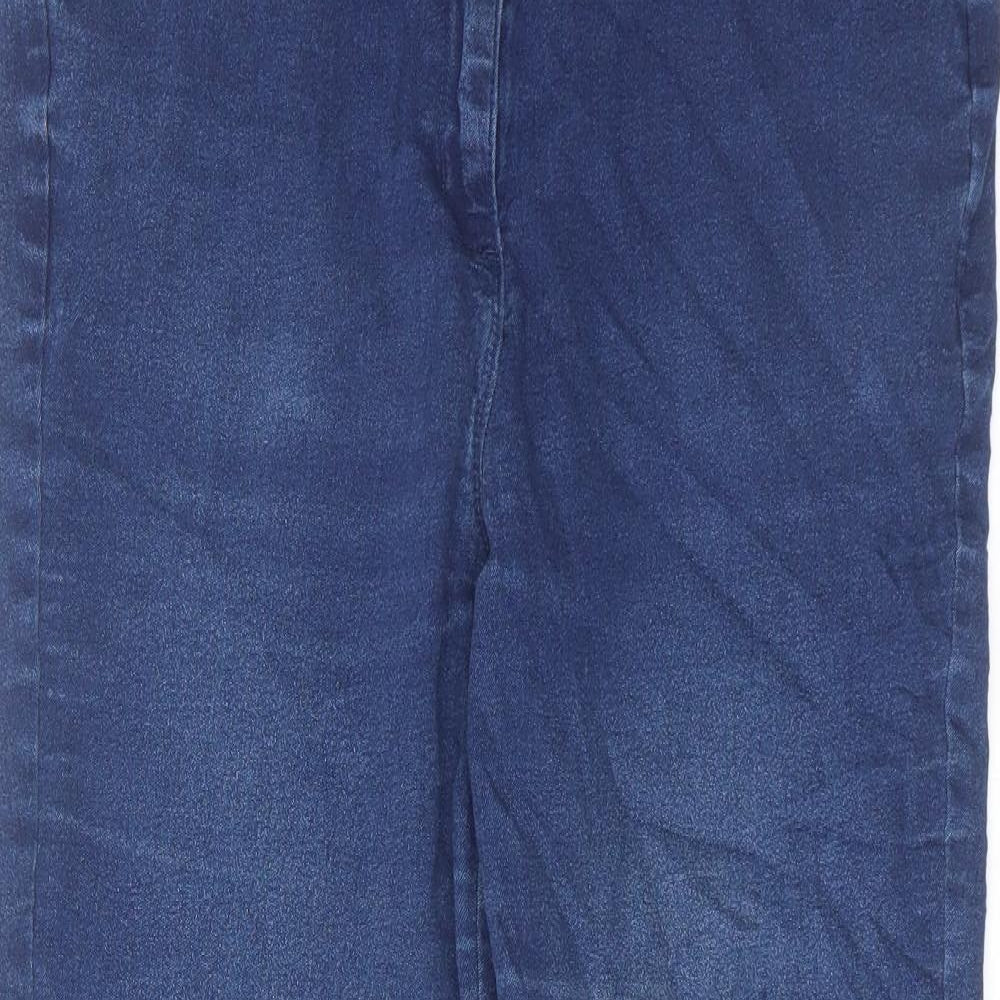 Bonmarché Womens Blue Cotton Straight Jeans Size 16 L26 in Regular Zip
