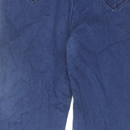 Bonmarché Womens Blue Cotton Straight Jeans Size 16 L26 in Regular Zip