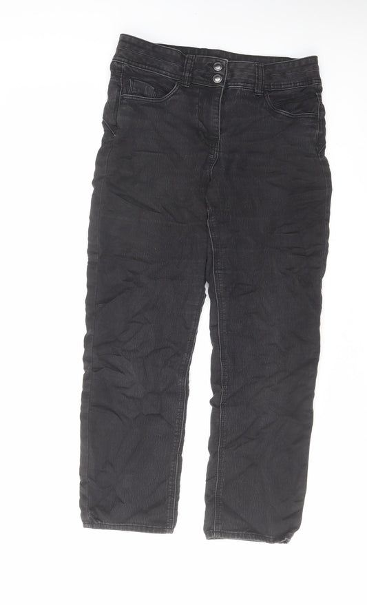 Bonmarché Womens Black Cotton Straight Jeans Size 12 L26 in Regular Zip