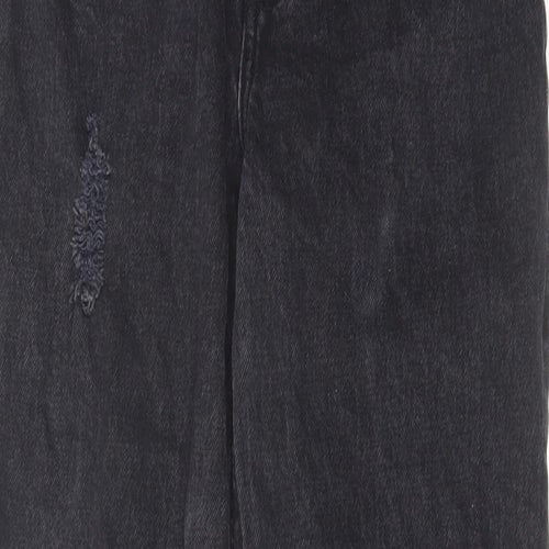 Abercrombie & Fitch Womens Black Cotton Straight Jeans Size 25 in L30 in Regular Zip