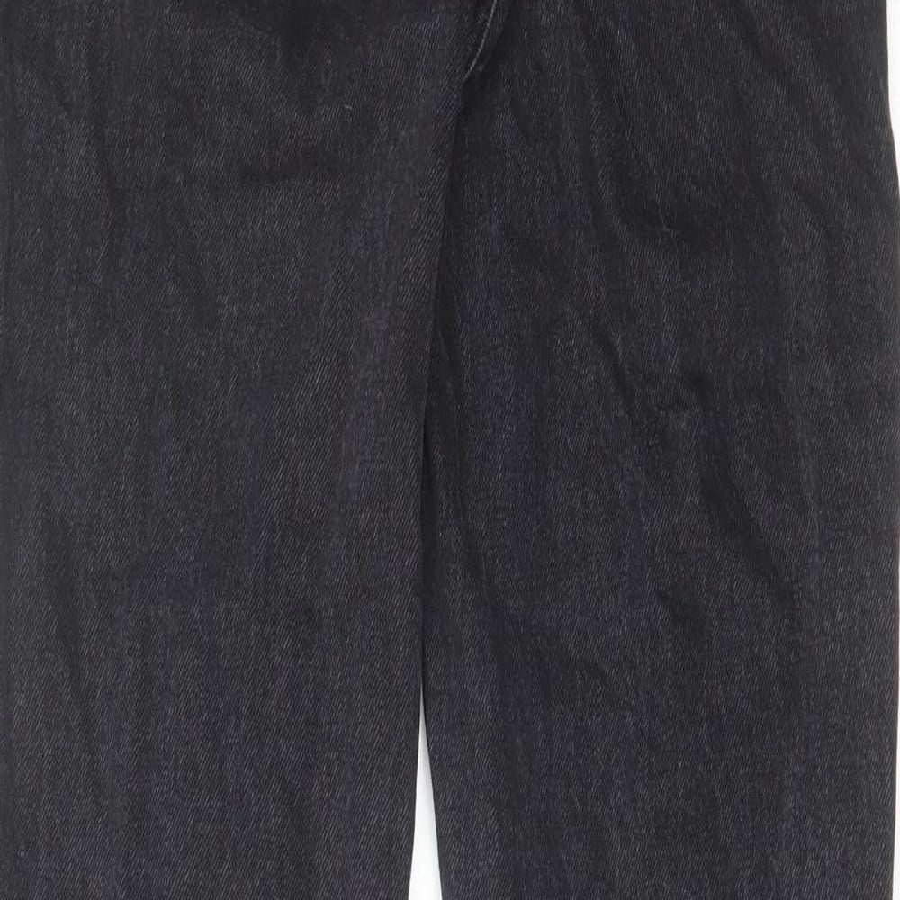 Abercrombie & Fitch Womens Black Cotton Straight Jeans Size 25 in L30 in Regular Zip