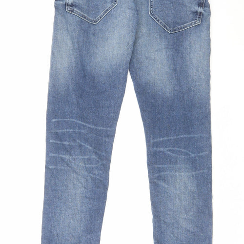 True Religion Mens Blue Cotton Skinny Jeans Size 30 in L28 in Regular Zip