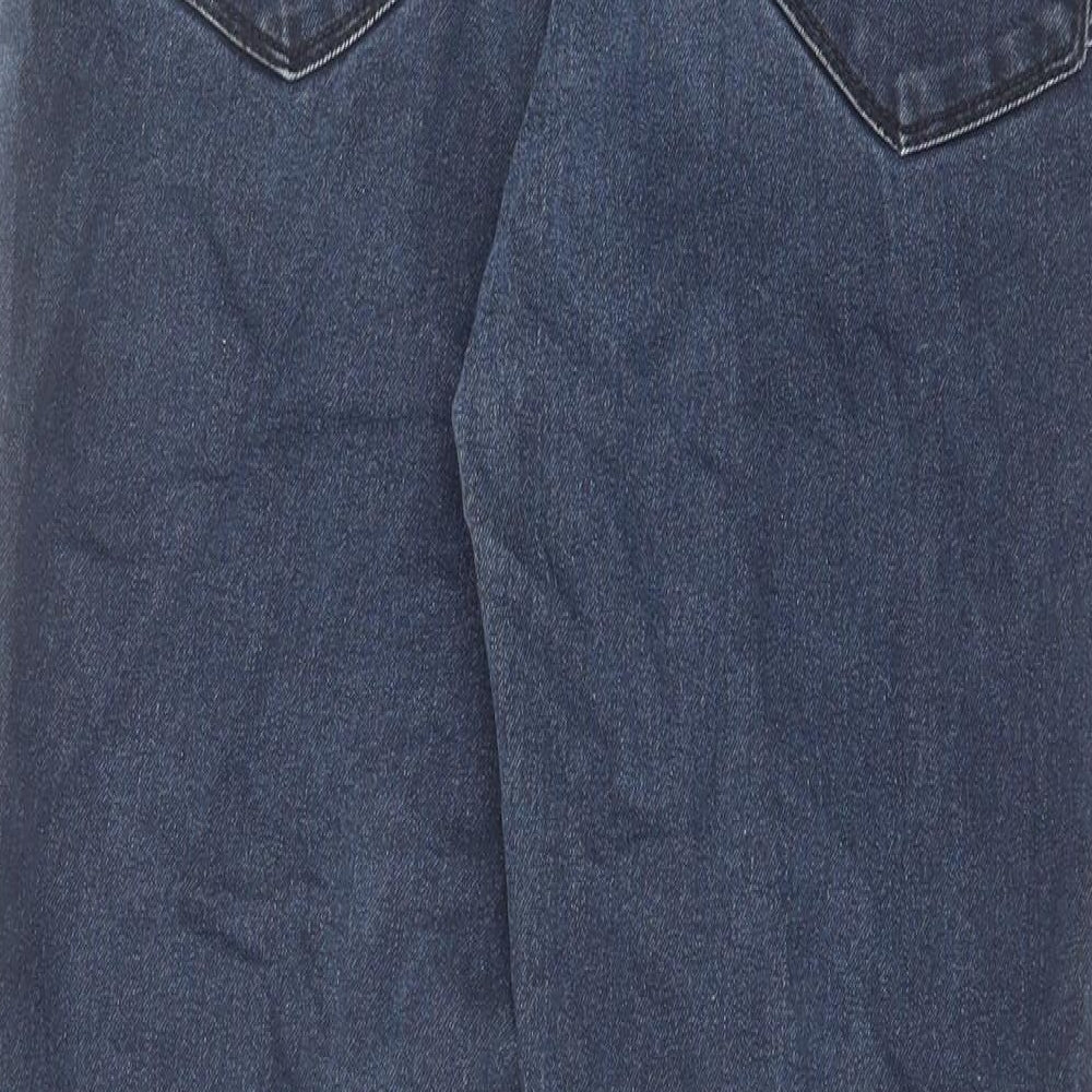 Papaya Womens Blue Cotton Cropped Jeans Size 12 L23 in Regular Zip