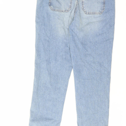 Marks and Spencer Womens Blue Cotton Tapered Jeans Size 10 L27 in Regular Zip